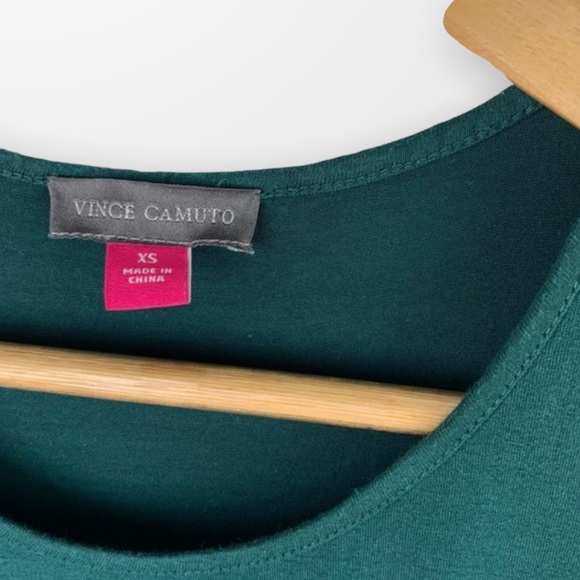 Vince Camuto Verdant Green Tropical Heat Ruched Sleeveless Asymmetrical Dress - Picture 3 of 6